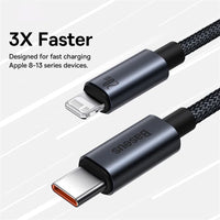 Baseus USB Cable For iPhone 13 12 11 pro max iPhone USB Cable Fast Charging For iPhone X XR 8 USB Type C to lightning Cable